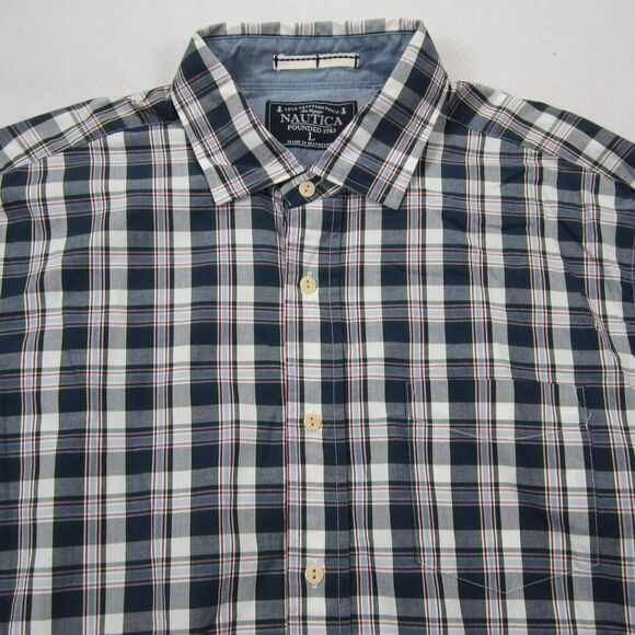 Nautica Shirt Men's Sz L True Craftsmanship Sea Voyage Multi color Long Sleeve - Picture 5 of 9